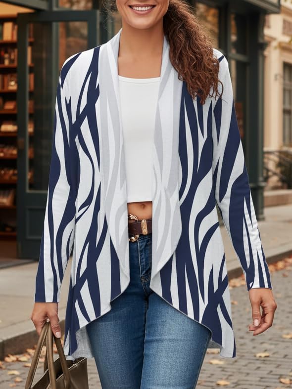 Women Casual Spring Boho Floral Cardigan Long Sleeve Open Front Vintage Jacket Lightweight Cover Up Retro Outerwear - Image 4