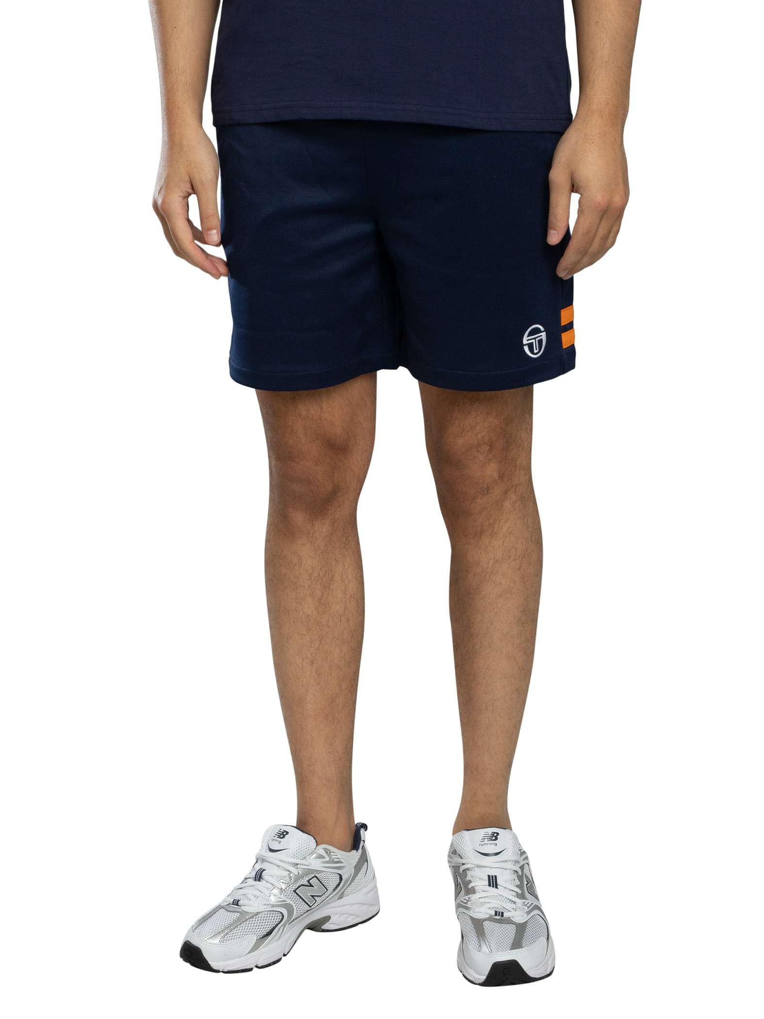 Sergio Tacchini Men's Blue New Orion Shorts Maritime /Orange Pepper