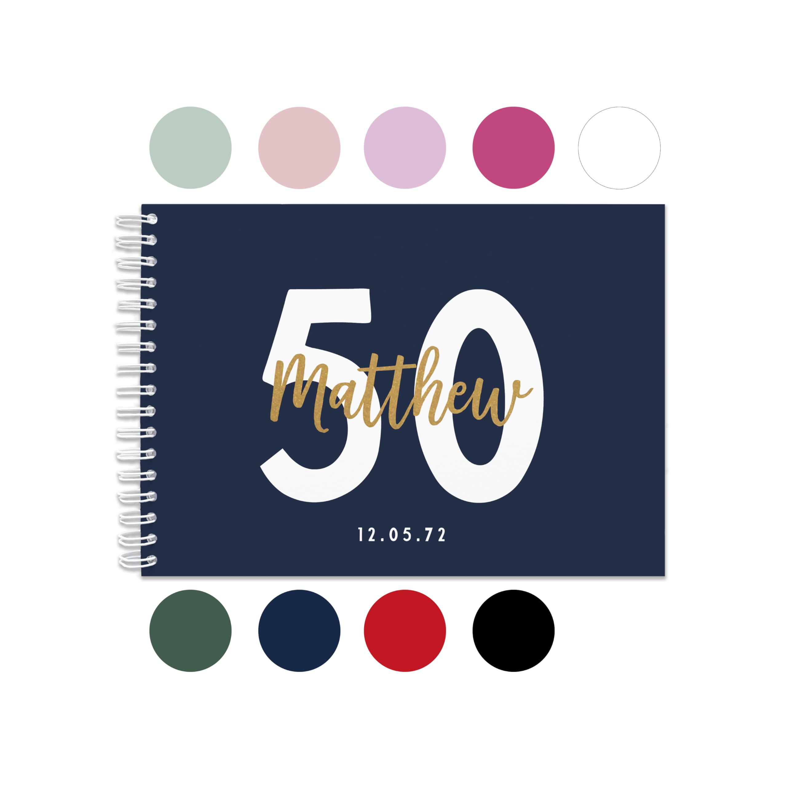 Personalised birthday guestbook | signing birthday guest book scrapbook notebook memories | 30th 40th 50th 60th 70th 80th 90th birthday sign in birthday party decor (A4) — image 1