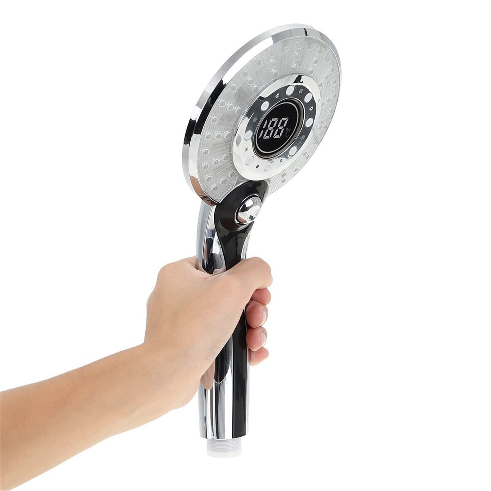 Doccette, Soffione Doccia A LED, Controllo Digitale della Temperatura, 3 modalità di Getto, Spruzzatore per Doccia, Filtro Doccia A Risparmio Idrico con Luce LED, Soffion
