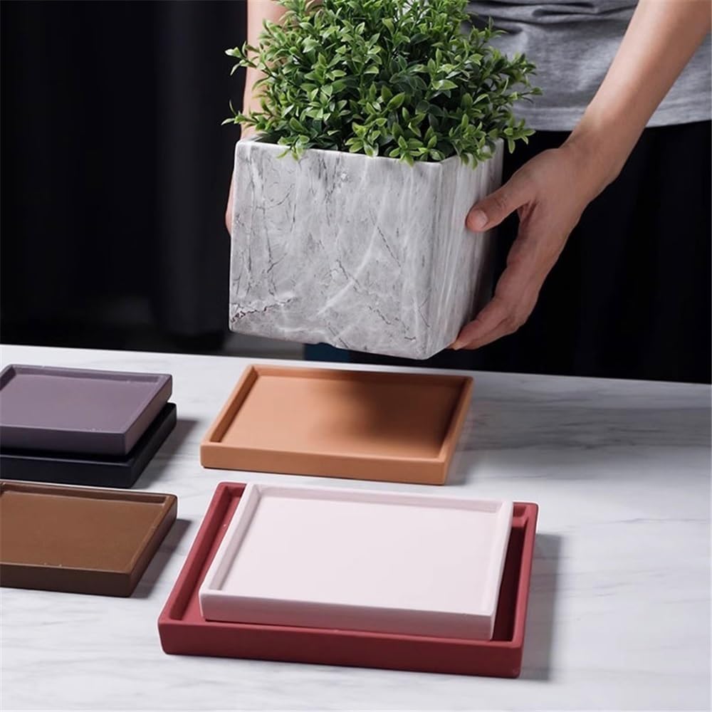 Versatile Sottovaso Quadrato in Ceramica for Fiori da 7,8 Pollici(Navy Blue)