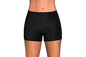 Womens Swim Shorts Solid Tankini Bottoms Swimsuit Bottoms
