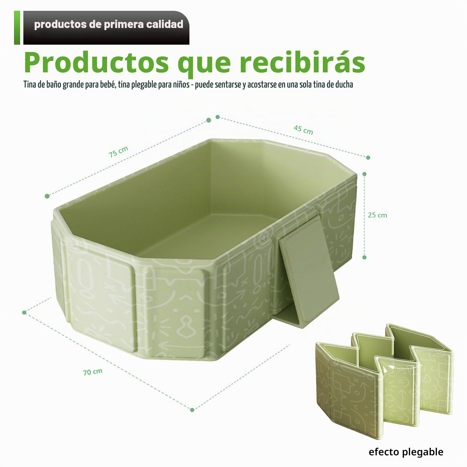 Bañera Plegable Bebé, Bañera Infantil Grande Bañera Bebé Bañera Plegable Portátil Bañera Plegable Bañera, Bañera Infantil Para La Ducha, Ahorro De Espacio Rectangular Ideal Para Baño Caliente Baño