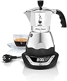 Bialetti - 6093 - Easy Timer - Cafetière Italienne Electrique en Inox - 6 Tasses - Noir/Gris - 270 ml