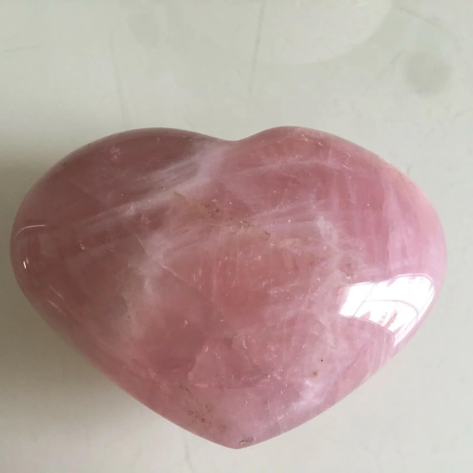 FOPURE Crystal Rose Quartz Heart (Size : 8-9cm)
