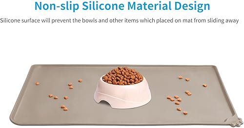 Miniatura 2 de AUDWUD Esteras impermeables de la alimentación del animal doméstico del silicón, almohadilla antideslizante del tazón, alfombra del perro para la
