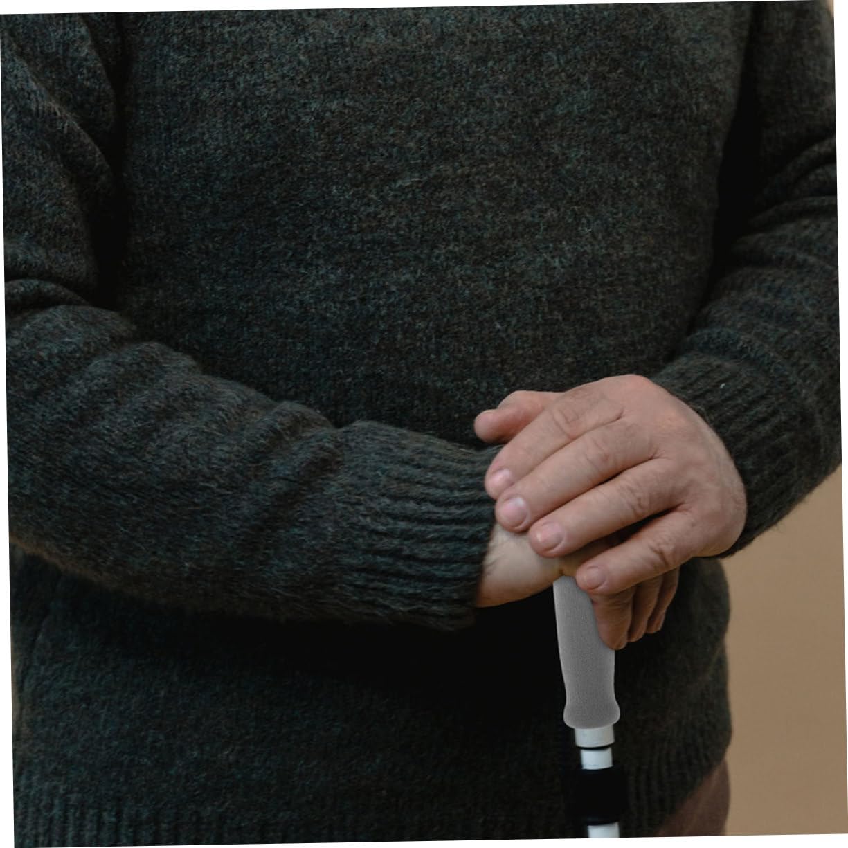 GOOHOCHY Walking Stick Handle Covers 4 Pcs Anti-Skid Cane Handle Grips Ergonomic Design for Elderly Disabled