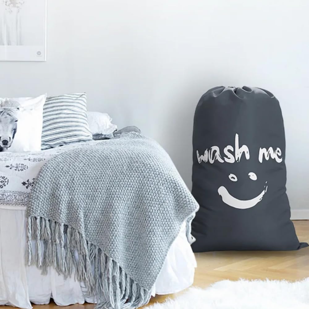 Large Laundry Bag with Drawstring, Foldable Laundry Bag, 24" × 36" Travel Laundry Bags,Washing Bags for Travelling Camping - Image 4