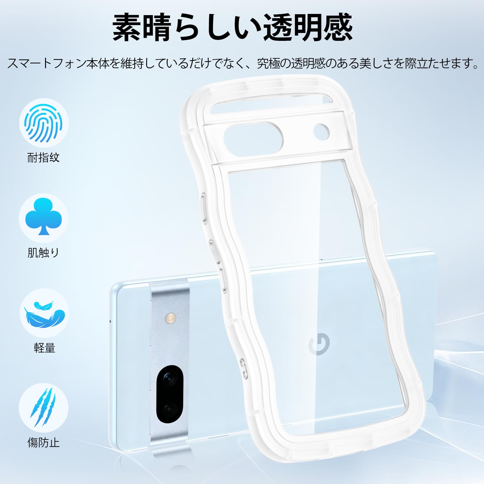 Amazon.co.jp: と互換性がある Google Pixel 6 ケース クリア ウェーブ