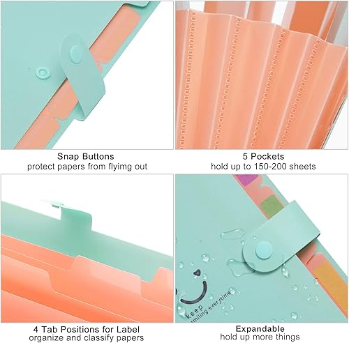 Vista 43 de Forvencer Organizador de archivos de acordeón, tamaño carta, carpeta de archivos expandible de 7 bolsillos, bonita carpeta de archivos con Púrpura