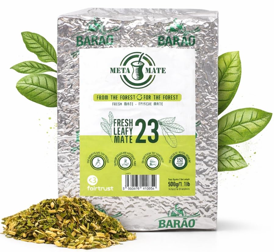Meta Mate 23 Mate Tee 500g – Gefiltert | Vakuumverpackter Blatt-Mate aus Brasilien | Sanft Herb | Reich an Antioxidantien | Vegan & Glutenfrei | Lose Blätter für Mate & Tereré