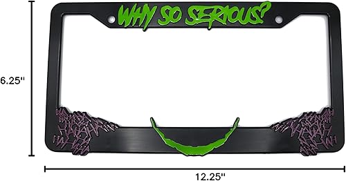 Miniatura 6 de Por qué tan serio para Joker - Marco de matrícula elevado 3D  1 paquete de cubierta para placa de automóvil  Soporte universal para placa de