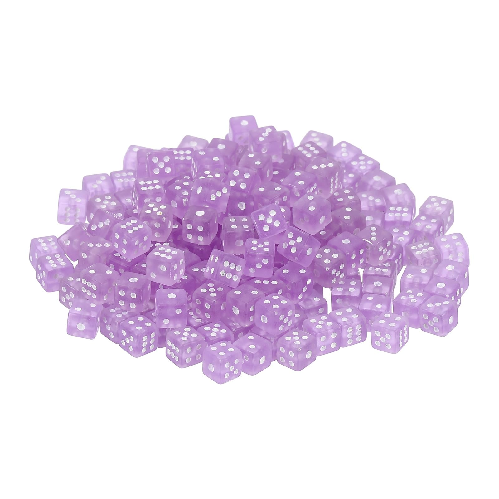 sourcing map 300Pcs Mini Dice, 5mm/0.2" Acrylic Tiny Six Side Game Dot Square Dice Bulk for Table Board Game Party Activities, Clear Light Pink/White โ image 1