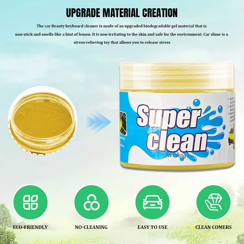 Car Cleaning Gel, Car Cleaning Supplies, Car Cleaning Putty, Universal Car Cleaning Kit Auto Detailing Tools Car Accessories Fit for Automotive, Keyboard, Camera, Printers (Yellow, 1PCS) image 3