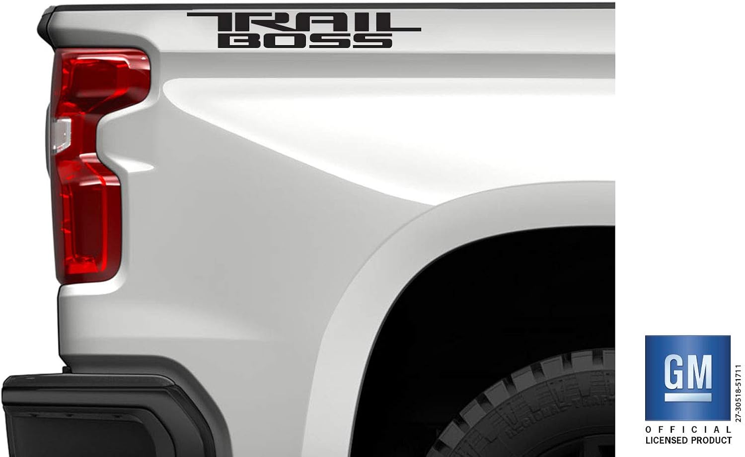 Chevy Silverado Matte Black Trail Boss Bedside Decals 2019-2026 Set of 2 GM Licensed