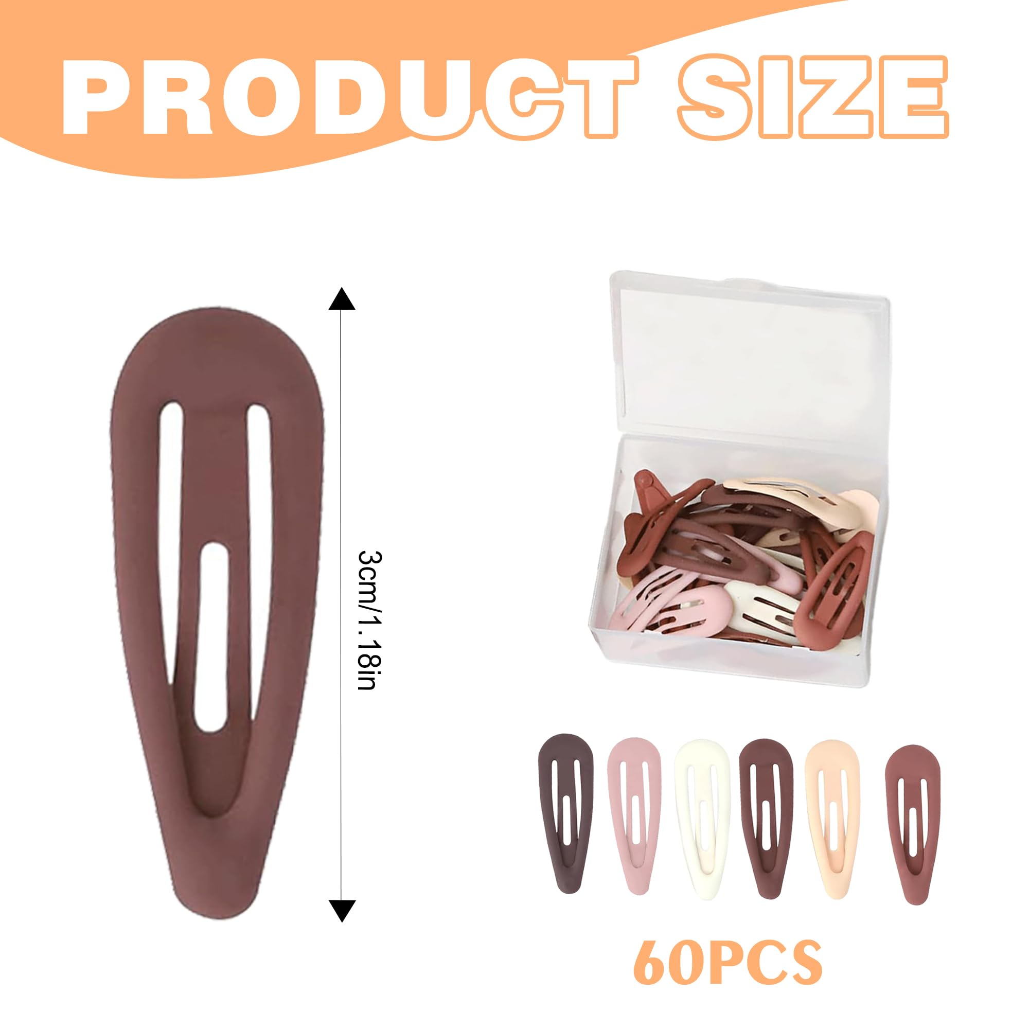60PCS Snap Colorful Matte Non Slip Hair Clips With Case - Children & Student Small Hair Accessories For Lady Women & Little Girls - Image 2
