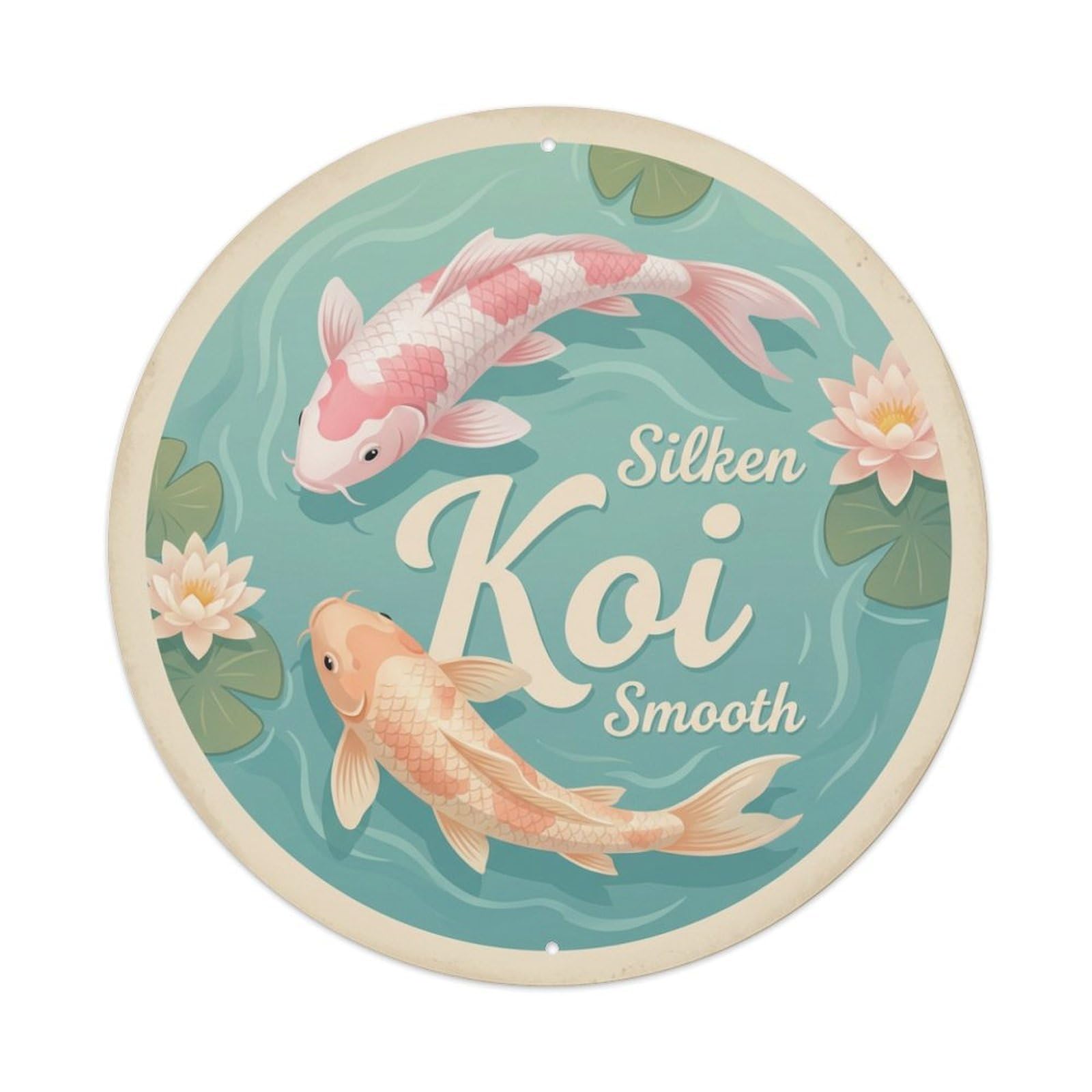 Tgrcjimh Style Metal Tin Sign Koi Fish Smooth Sleek Polished Japan Retro