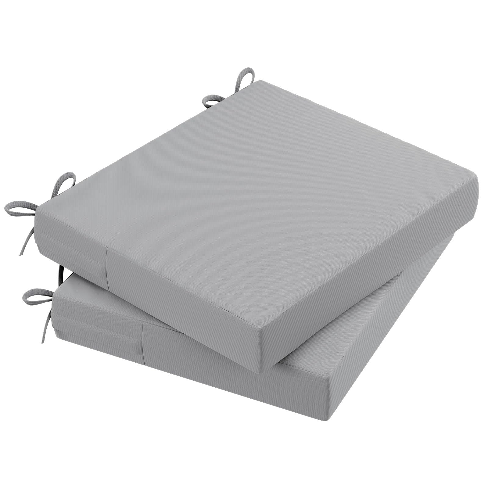 AAAAAcessories Outdoor Seat Cushions for Chairs, Waterproof, Fade-Resistant, 20" x 18" x 3", Patio Furniture Replacement Cushions, Set of 2, Gray