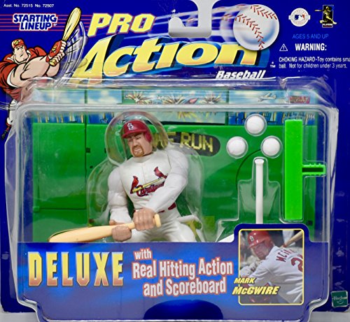 1998 - Hasbro - Starting Lineup - Pro Action Baseball - Mark McGwire #25 - St. Louis Cardinals - Deluxe Set - Real Hitting Action & Scoreboard - Rare - Vintage - Limited Edition - Collectible