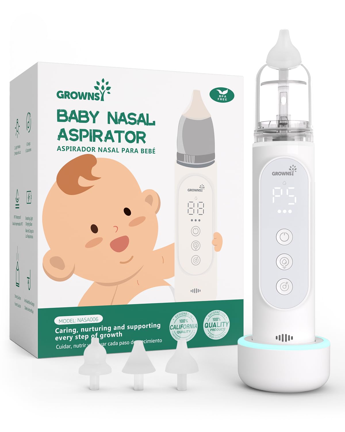 GROWNSY Nasal Aspirator 5-Level IPX7