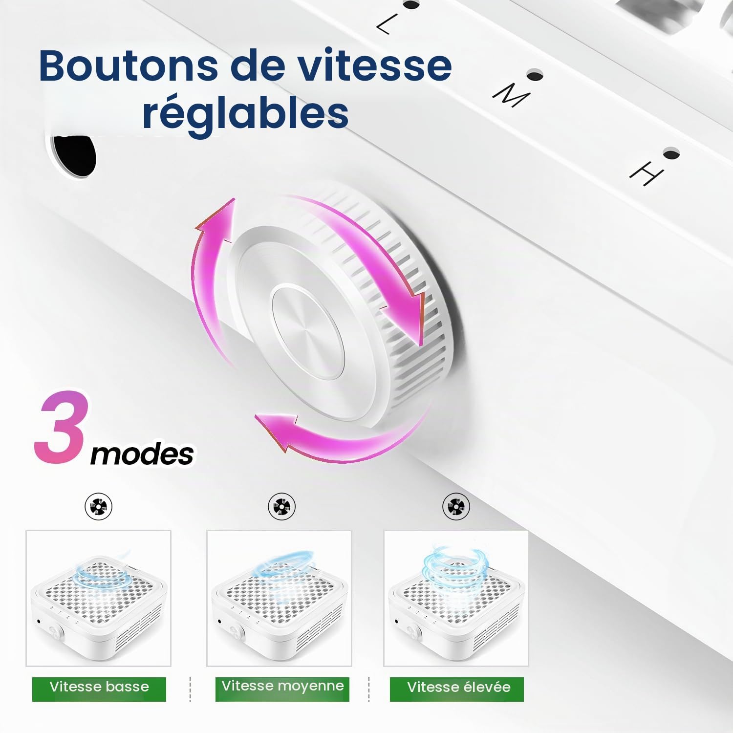 JODSONE Aspirateur Ongle à Haute Aspiration 12000 tr/min, pour Ongles en Acrylique, 120W Haute Puissance Collecteur de Poussière pour Ongles, Idéal Salon et Débutants, avec Filtre Haute Densité