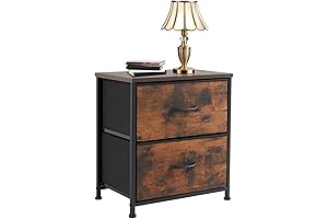 Sweetcrispy Bed Side Table with 2 Drawers, 20" Height