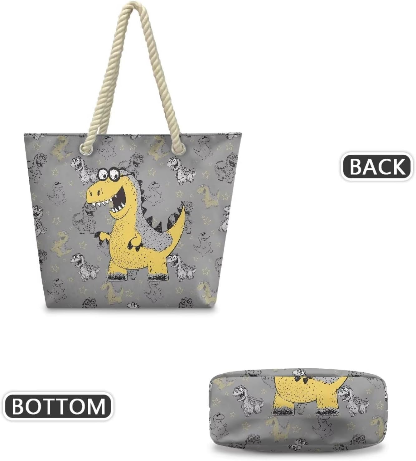 Tote Beach Bag with Rope Top Handle Pool Bag 14.57x4.71x14.17 Large Capacity Travel Handbag for Women Casual