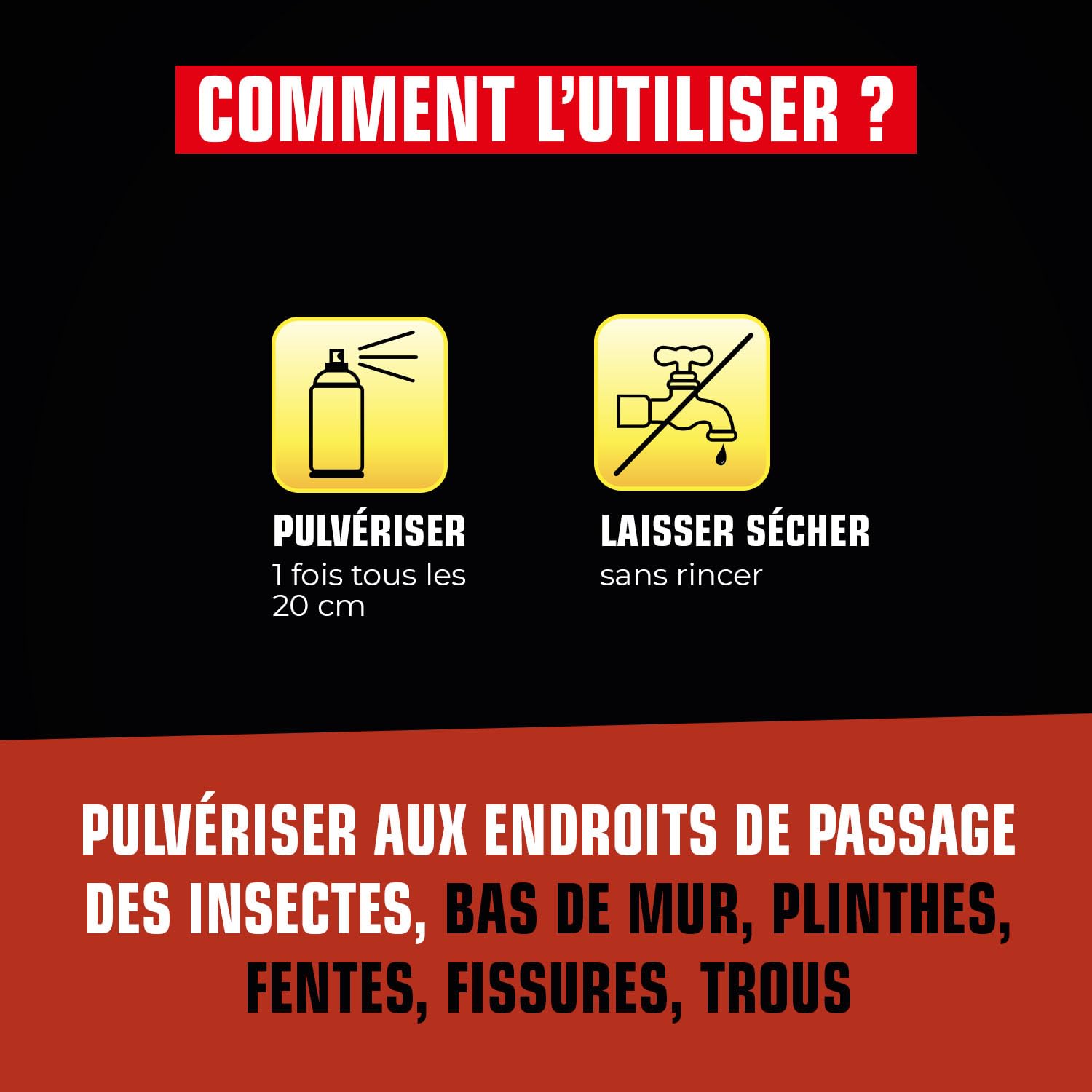 Spray Aérosol Anti Cafards et Araignées 1L Action Radicale Longue Durée Professionnel