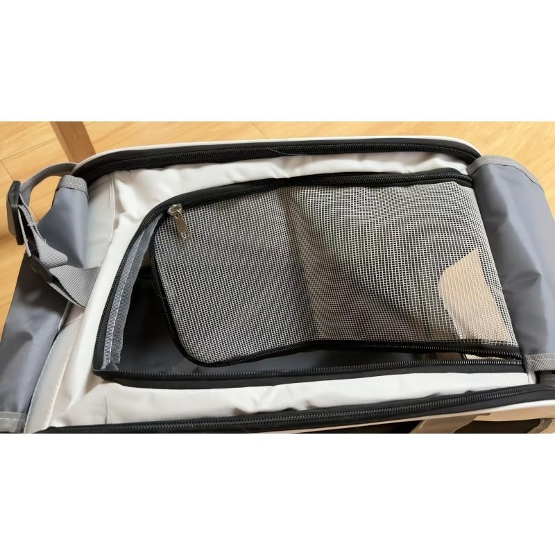 Transportín Perros Gatos para Suzuki Vitara/Grand Vitara Asiento Trasero Coche Bolsa de Transporte Plegable Bandolera Viaje Rejilla Transpirable,Beige/Black