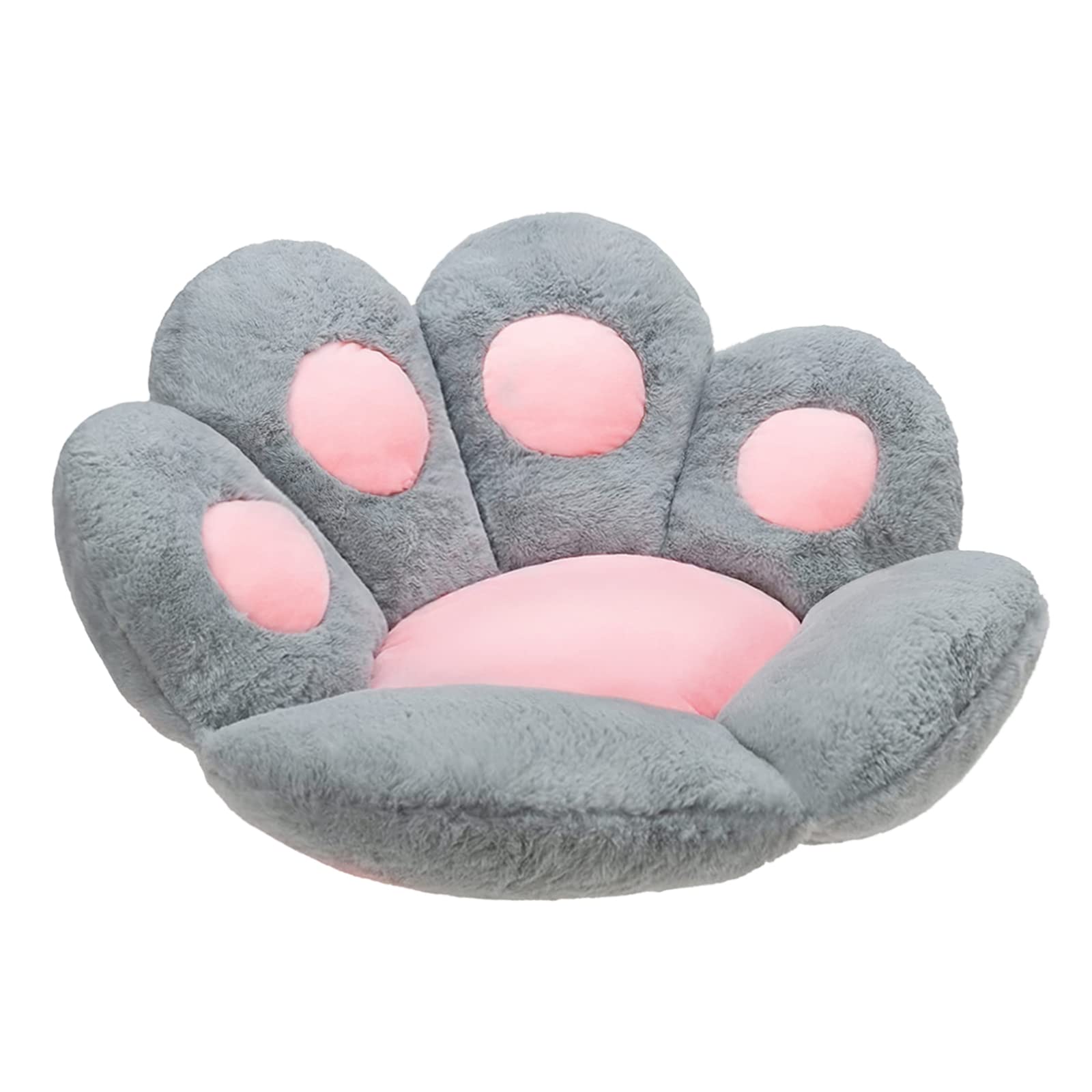 Cat Paw Cushion Kawaii Lazy Sofa Pillow Cute Seat Comfy Cushion for Office/Game Chair 28"x 24" Floor Cute Seat Pad for Dining Room Bedroom Comfort Chair for Health Building (Grey)