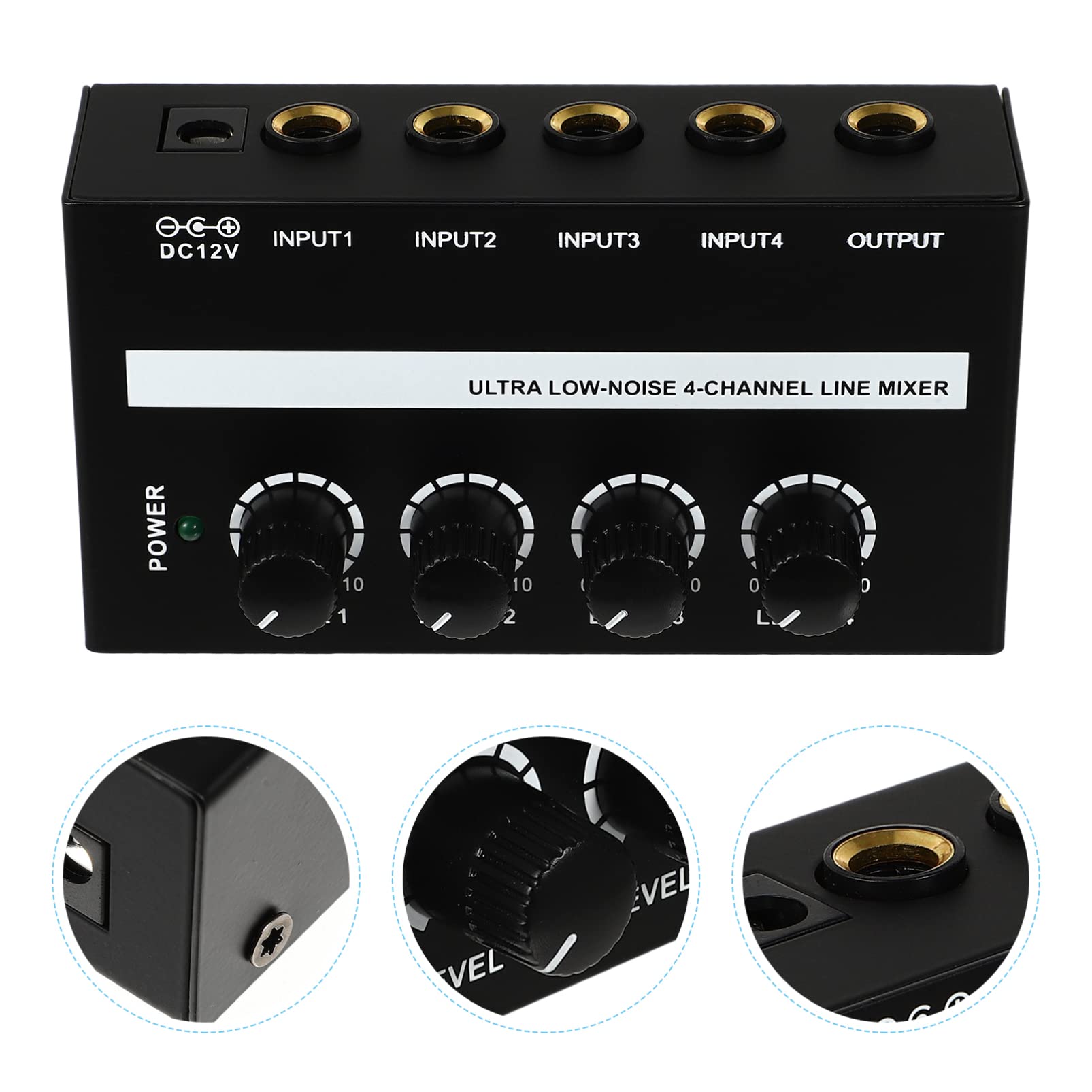 HEMOTON Your Sound Audio Mixer Mini 4 Channels for Streaming Stage Bar Club Made of Iron Abs
