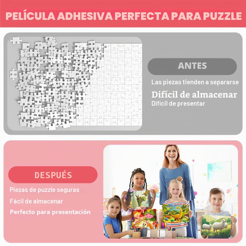 Ainiv 32PCS Hojas de Pegamento para Puzzles, Despegable Cola Transparente Papel Adhesivo, Lámina Adhesivas para Rompecabezas para Preservar 4000PCS, Lámina Accesorios Puzzle para Asegurar y Proteger