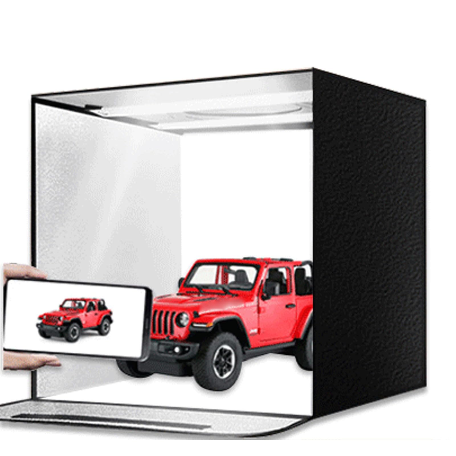 Caisson Lumineux Photo Portable, Mini Tente de Studio Pliante avec 72 LED 10 Niveaux de luminosité 3000K-6000K pour la Photographie de Produits Cosmétiques de Bijoux 15,7x1