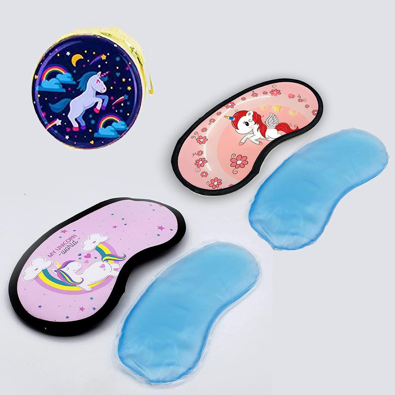 Vendy Feriha Gel Eye Sleep Mask Kids Unicorn Print Sleep With Cool Gel Pack For Travel Blindfold/Sleep(Pack Of 2) Random Color Free 1 Multipurpose Unicorn Coin Earphone Pouch Worth 199/- Random Color (B097Q4JLJL) Amazon Price History, Amazon Price Tracker