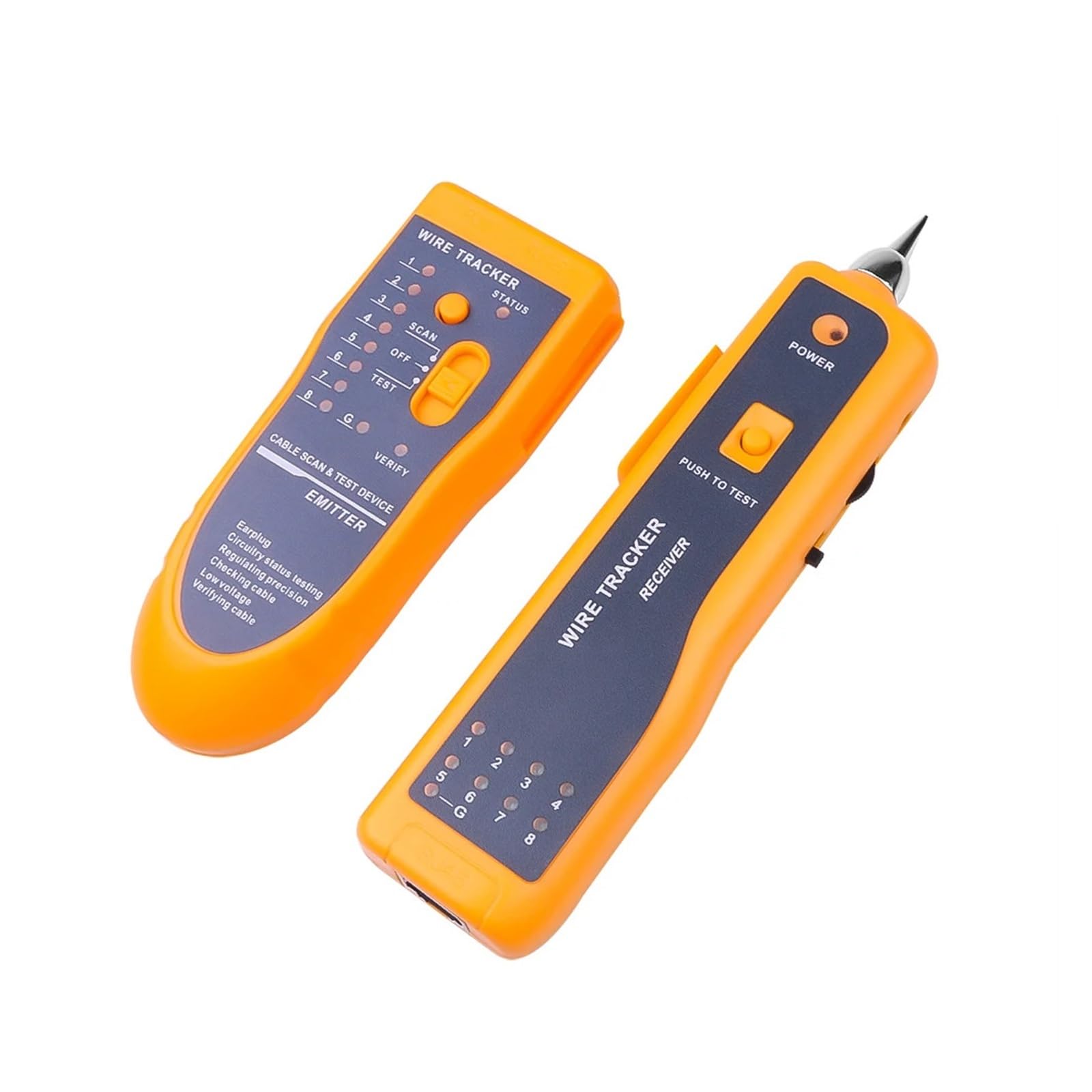 Tester kabli sieciowych LAN Lokalizator przewodów telefonicznych Diagnostyka tonów dla STP UTP Cat5 Cat6 RJ45 RJ11 linii detektora Testy transmisji(Yellow)