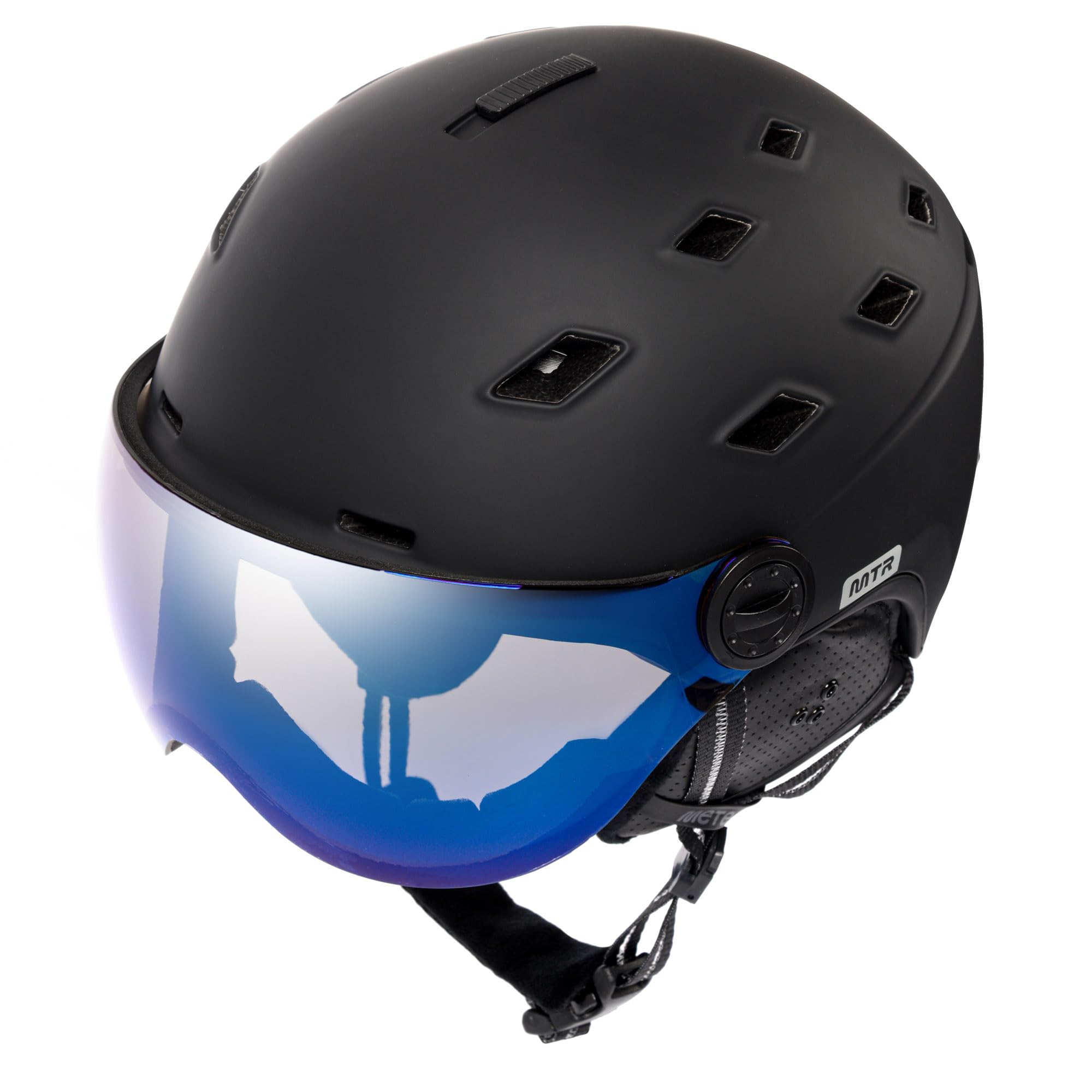 meteor Casque de ski avec visière renforcée de contraste et miroir de haute qualité - Casque de ski et snowboard pour une vision claire - Avec système de ventilation - Pour adultes et enfants