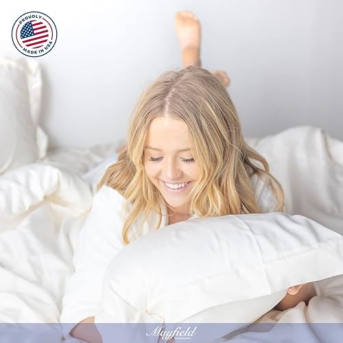 Miniatura 3 de Mayfield Juego de funda de edredón tamaño King con fundas de almohada fabricado en Estados Unidos  Juego de funda de edredón de hotel 100% algodón