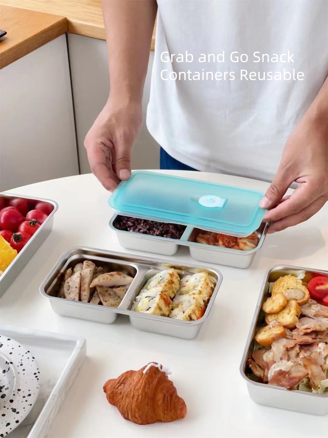 Boîte à Goûter Pour Enfants Avec Compartiments, Boîte à Bento De 5