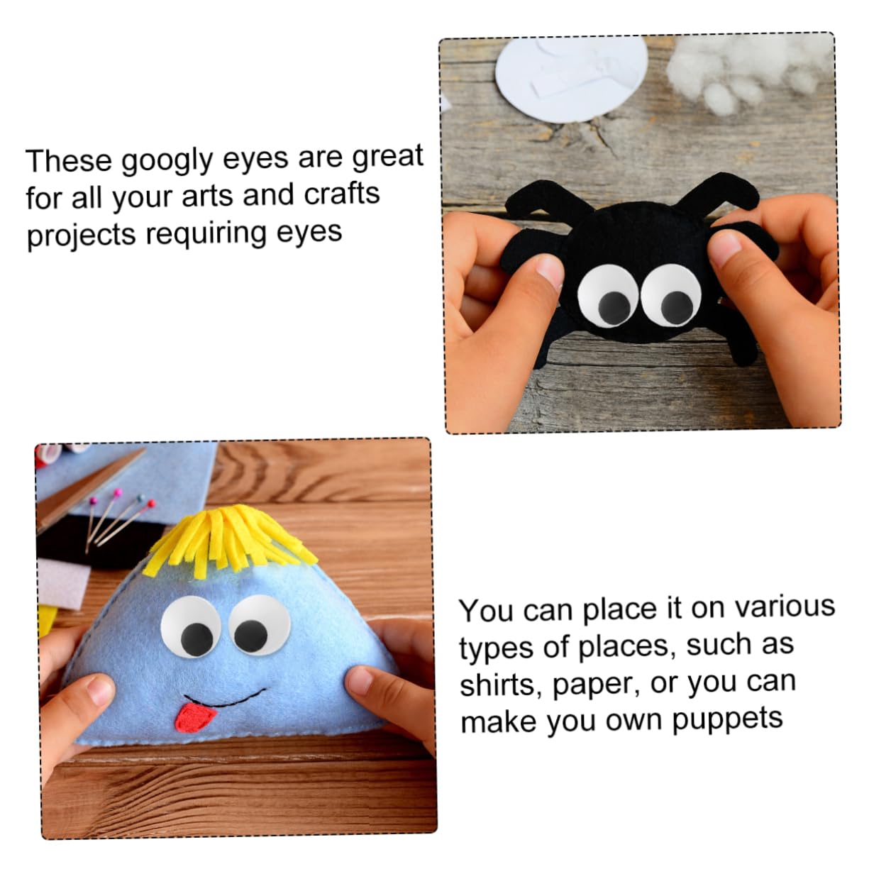 NUOBESTY 3 Series Ojos Y Negros Muñecos Toys Jueguetes Adhesivo Ojos De Juguete Falso Pestañas Máscara Ojos Artesanales De Bricolaje Mover Los Ojos Saltones El Plastico 6 Piezas X 3