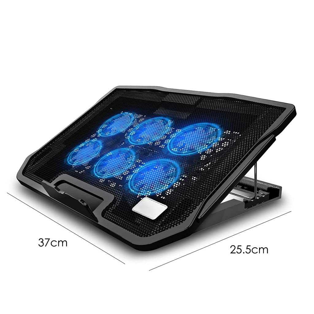 Laptop Cooler 6 Fans Laptop Cooling Pad 2 USB Port with Led Screen for 14/15.6 Inch Gaming Laptop Cooler Stand