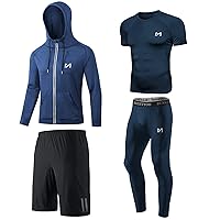 MEETYOO Maglietta a Compressione da Uomo, Leggings Sportivi