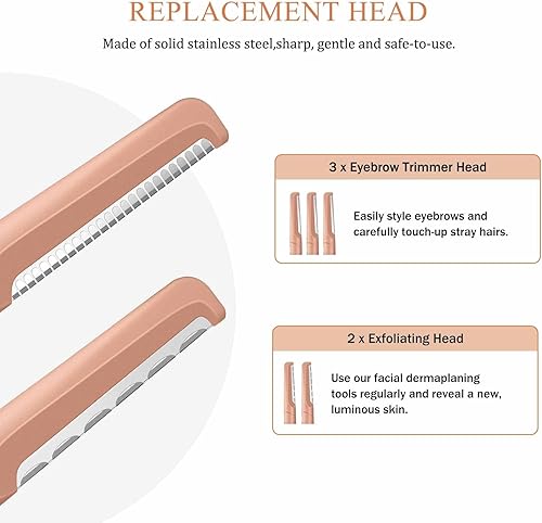 Miniatura 3 de FYB Recortadoras de cejas, para mujeres y hombres, 5 piezas de acero inoxidable con cubierta de seguridad, multiusos, 2 exfoliantes y 3 recortadores