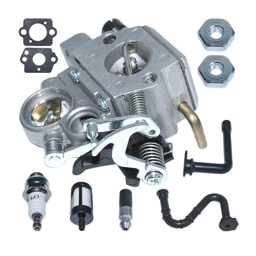 Herramientas de jardín Kit de carburador, Filtro de Combustible, Manguera, bujía y Tuerca for Motosierra MS362 MS362C (reemplazo WTE-8-1 1140-120-0600)