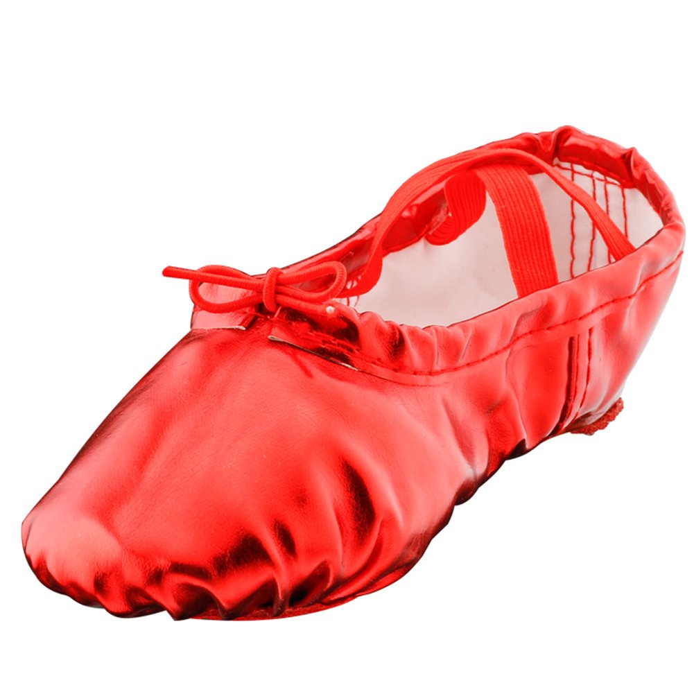MSMAXWoman s Pu Ballet Dance Shoes with Split Soft Sole Red 8 B(M) US