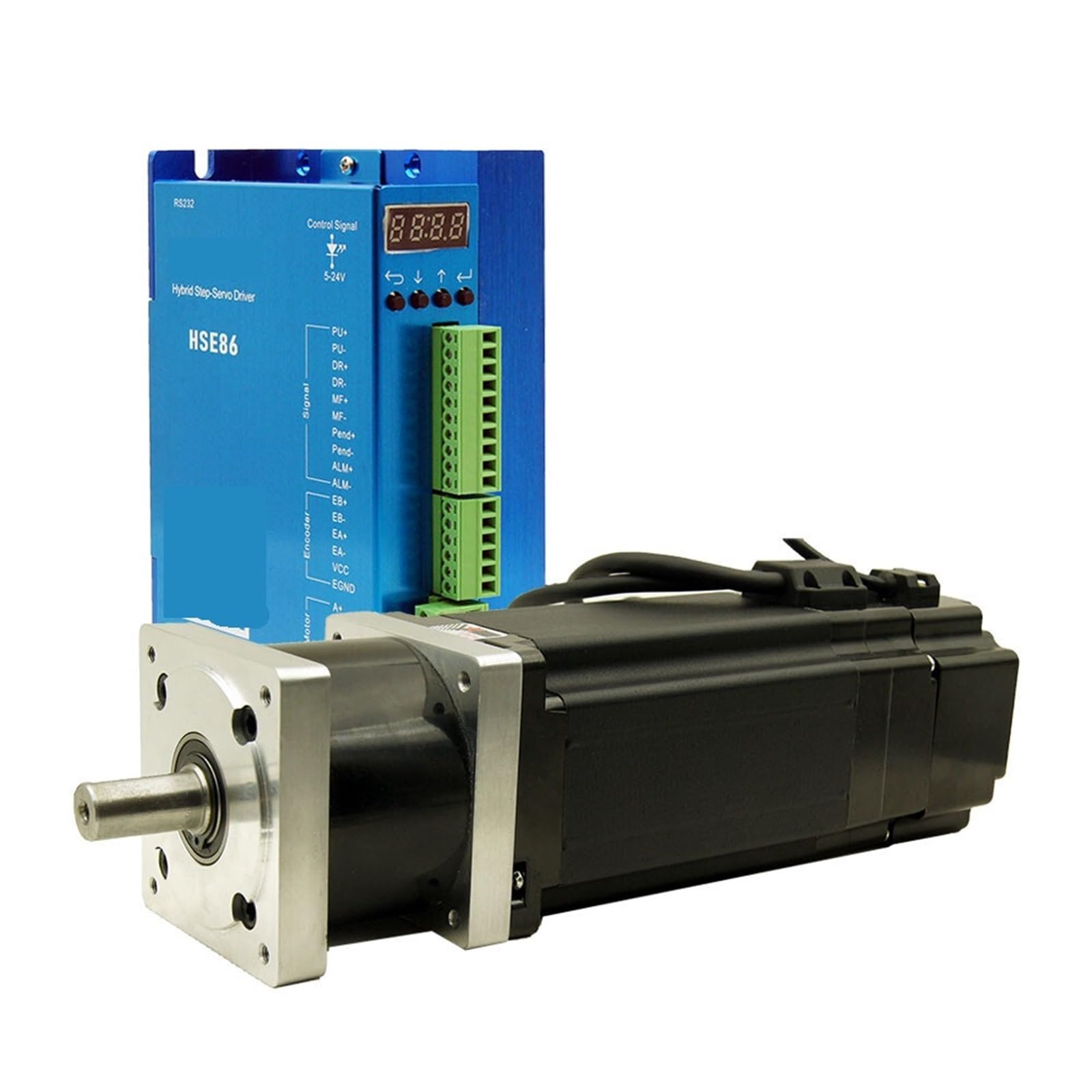 FCARUMIQP Planetary Geared Brake 12.5Nm NEMA34 Closed Loop Stepper Motor 86HSEPGB150 and Hybrid Servo Driver HSE86 2phase