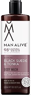 Shower Gel for men, 500ml mens body wash & face wash contains a masculine scent, Vegan, SLS Free & sulfate free formula. ideal mens grooming gifts for men (Black Suede & Tonka, Single)