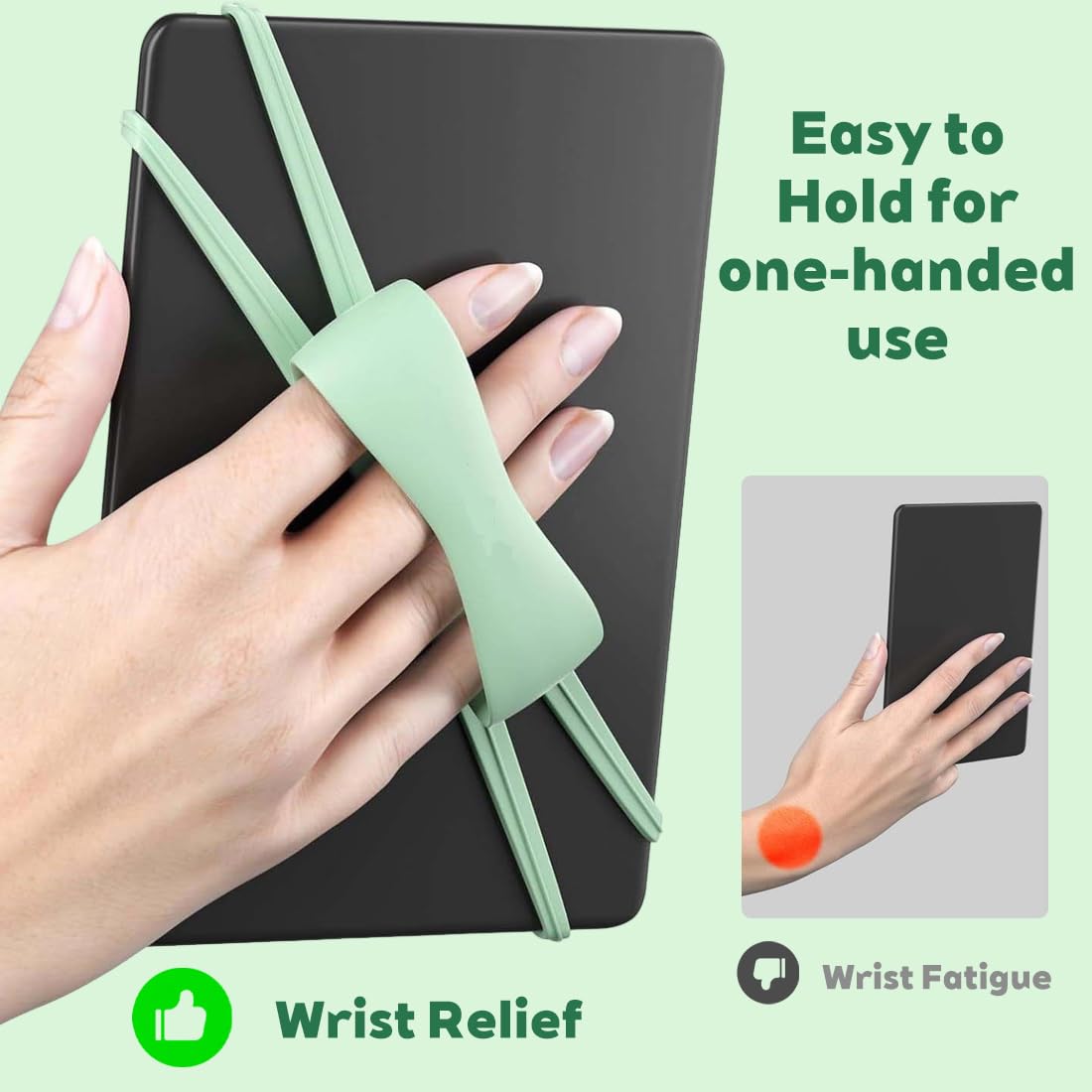 Kindle Cinturino di Sicurezza Silicone Antiscivolo per 6-8" eReader Fire Tablet, Menta Verde