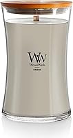WoodWick Large Hourglass Fireside Candle - Crackling Pluswick Soy Blend, Bergamot Amber Woods Musk Scent, Ideal Gift