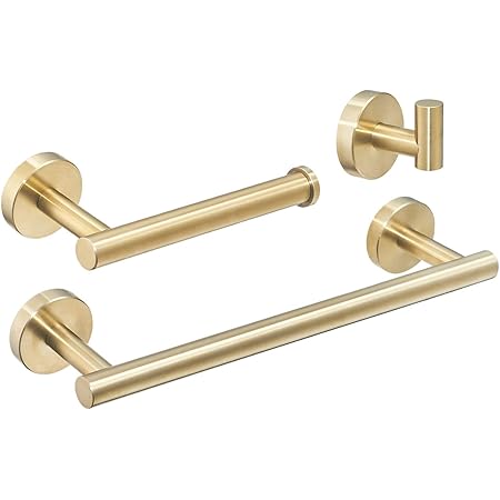 Beelee 3 piezas Juego de accesorios de baño, Acero inoxidable, 12