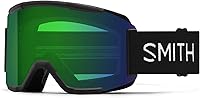 SMITH Squad Goggles with ChromaPop Lens - Replaceable Lenses for Skiing & Snowboarding - Wide View, Anti-Fog, Men & Women Black/Green Mirror
